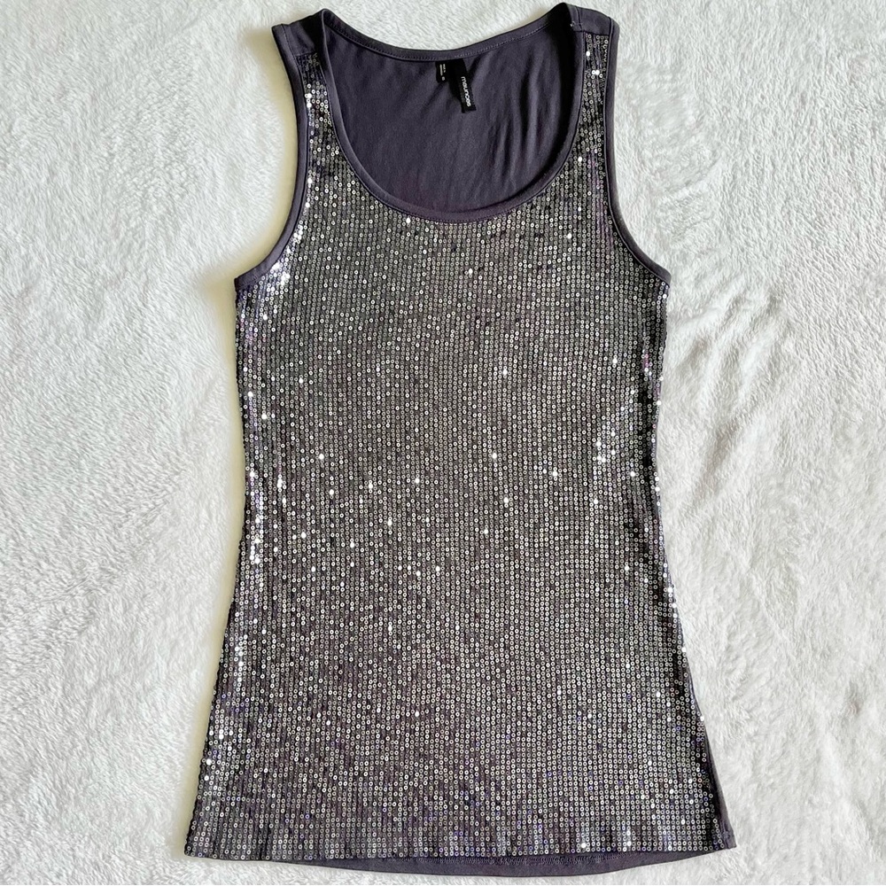Maurices Silver Sequin Tank Top